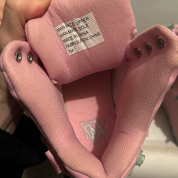 YRU Qozmo Bondage Rose Spike Platform Sneakers Pink and Blue - Picture 10 of 11